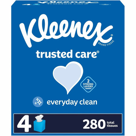 Kleenex Trusted Care 2-Ply Tissues - Soft & Strong - 70/Box - 48 Carton - Facial