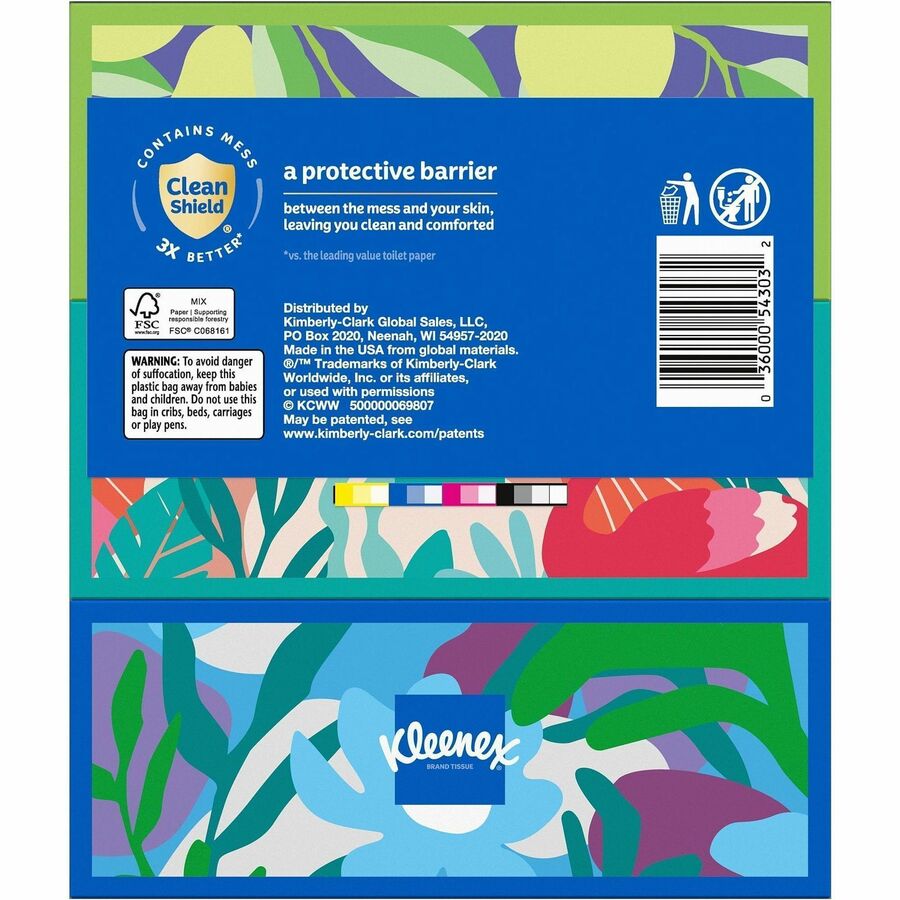 Kleenex trusted care Tissues - 2 Ply - 8.40’’ Width x 8.50’’ Length - White - 160/Box - 3 / Pack - Facial
