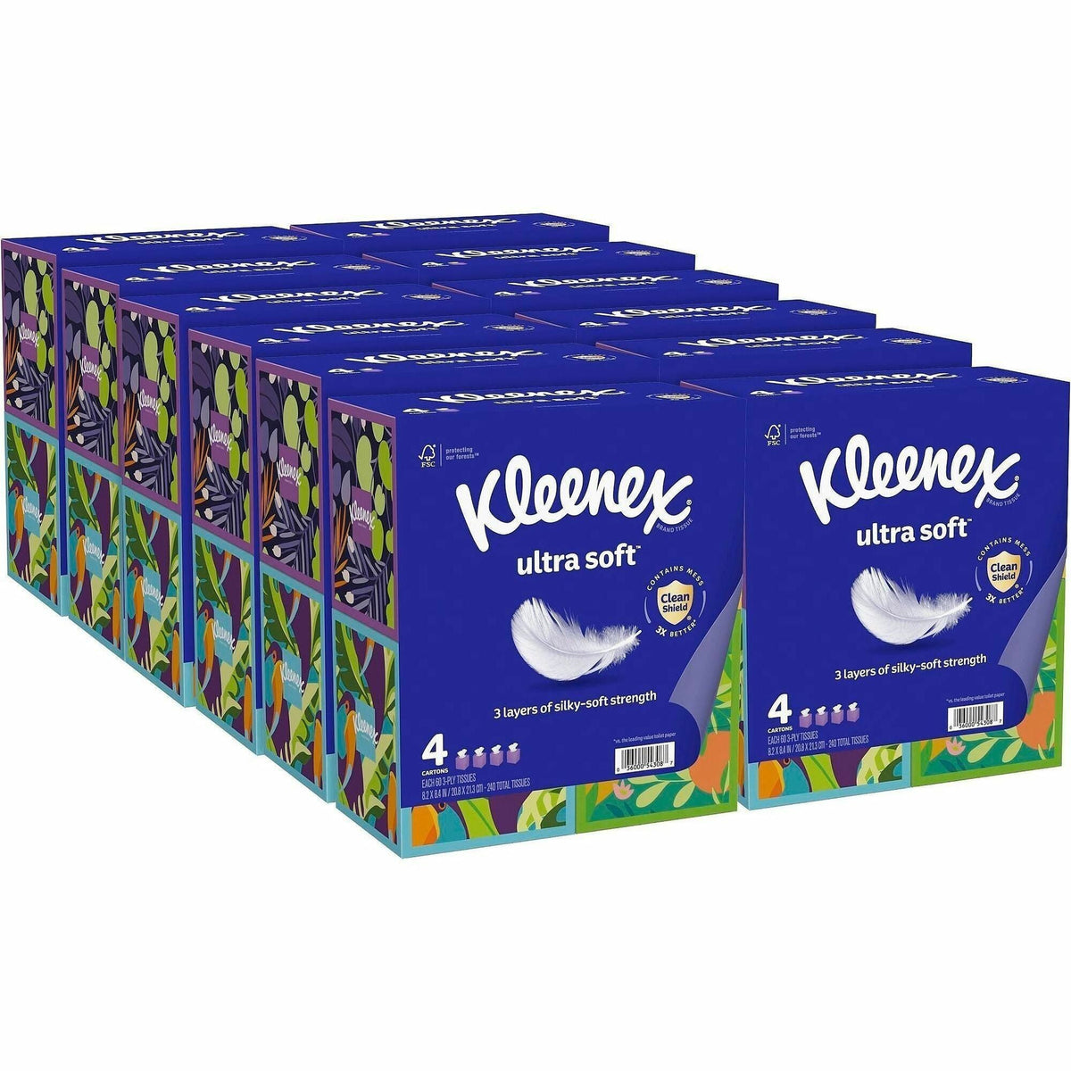 Kleenex Ultra Soft Tissues - 3 Ply - WhiteBox - 60/Box - 48 / Carton - Facial