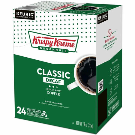 Krispy Kreme Decaf Coffee Pods - 24 Count Compatible with Keurig Brewer