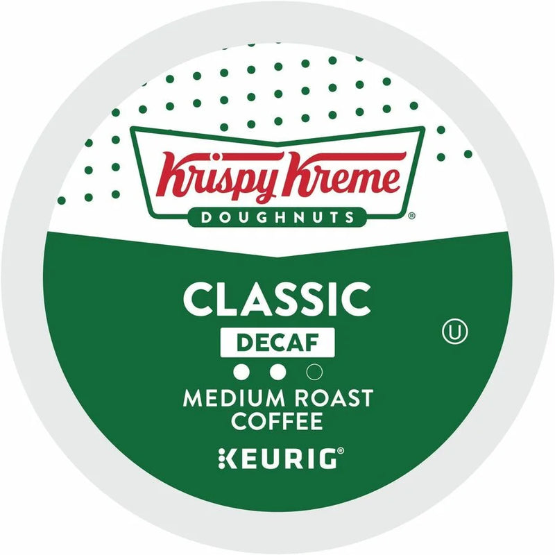 Krispy Kreme K-Cup Pod Classic Decaf Coffee Keurig Single Serve Pods 24 Count - Compatible with Brewer - Full