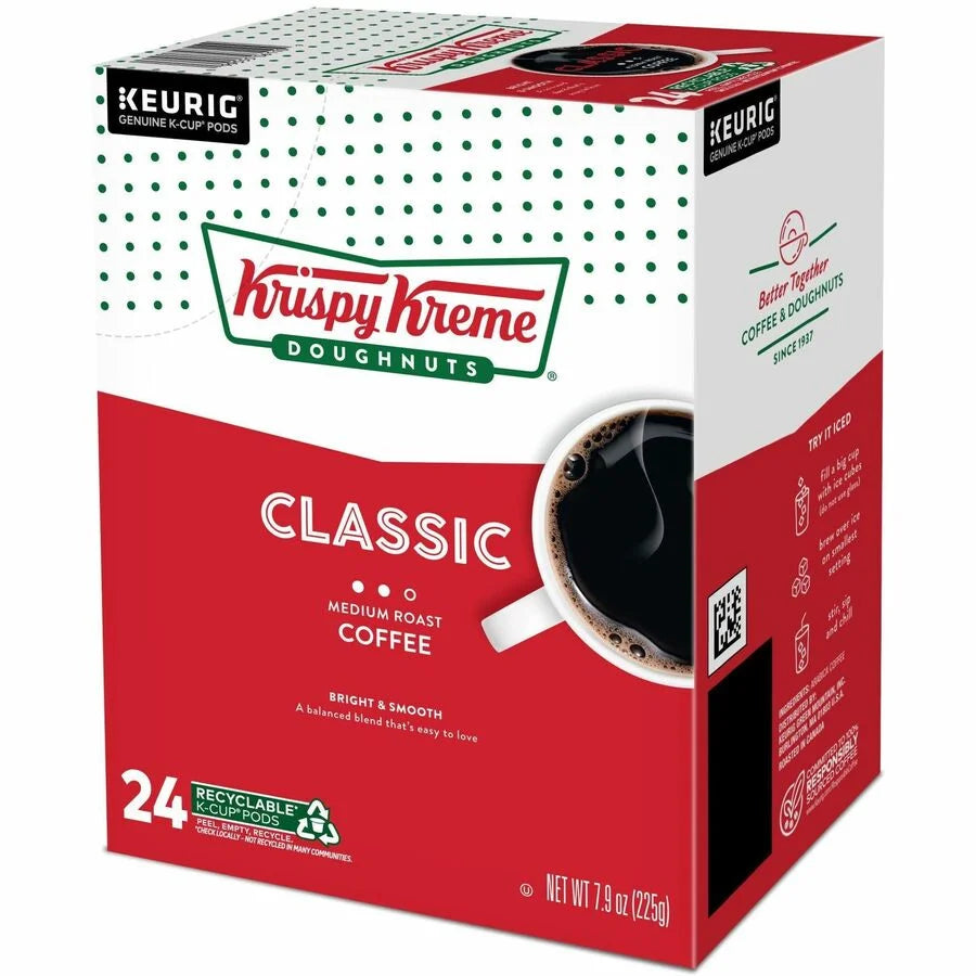 Krispy Kreme K-Cup Pods: Classic Medium Roast Coffee - 24 Count Pack