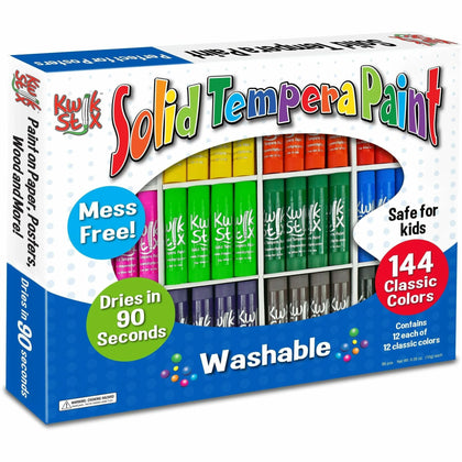 Kwik Stix 144-Piece Tempera Paint Sticks - Vibrant Colors - 144 / Box