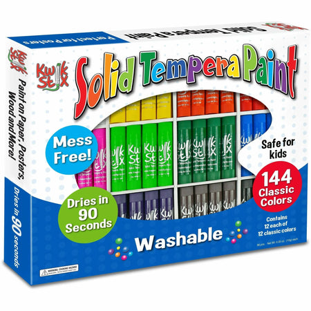 Kwik Stix 144-Piece Tempera Paint Sticks - Vibrant Colors - 144 / Box
