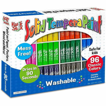 Kwik Stix 96-Piece Tempera Paint Sticks - Vibrant Colors - 96