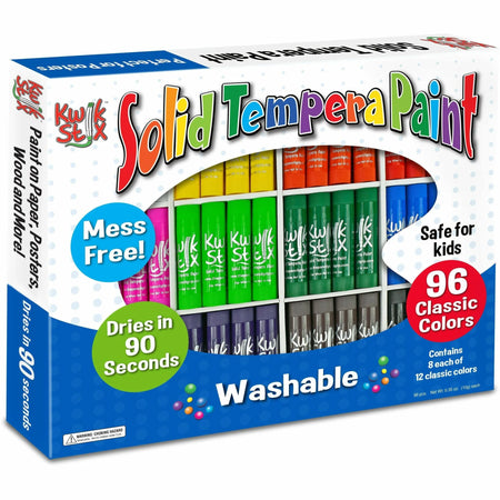 Kwik Stix 96-Piece Tempera Paint Sticks - Vibrant Colors - 96