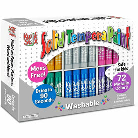 Kwik Stix Metalik Solid Tempera Paint - Assorted Metallic - 72 / Box