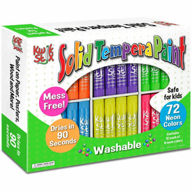 Kwik Stix Neon Solid Tempera Paint - Assorted Colors - 72/Box