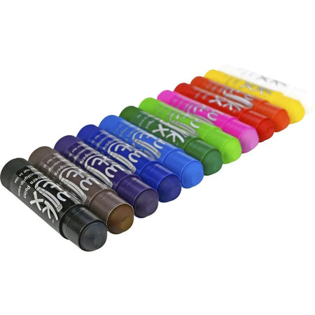 Kwik Stix Solid Tempera Paint Set - 12 Colors - Vibrant & Mess-Free