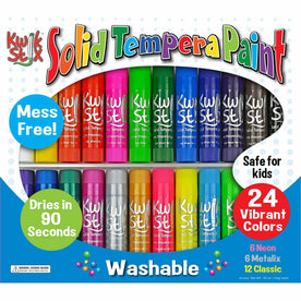 Kwik Stix Tempera Paint 24-Color Set - Mess-Free Painting Kit
