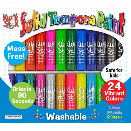 Kwik Stix Tempera Paint 24-Color Set - Mess-Free Painting Kit