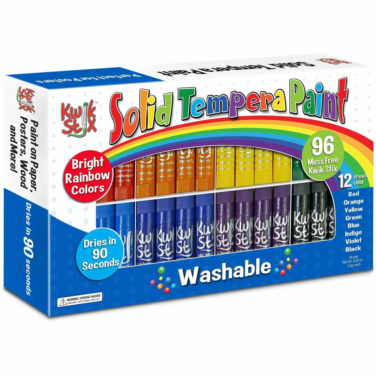 Kwik Stix Tempera Paint Set - 96 Colors - Washable - Stick Format