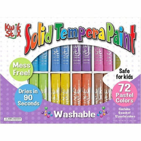 Kwik Stix Tempera Paint Set - Assorted Pastel Colors - Washable - 72 Sticks