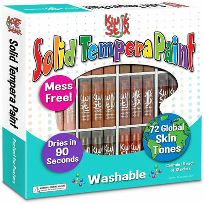 Kwik Stix Tempera Paint Set - Assorted Skin Tones - Washable - 72/Set