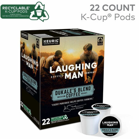 LAUGHING MAN K-Cup Pod Coffee - Compatible with Keurig Brewer - Medium - Dukale’s Blend Arabica - Kosher