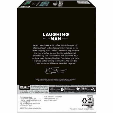 LAUGHING MAN K-Cup Pod Coffee - Compatible with Keurig Brewer - Medium - Dukale’s Blend Arabica - Kosher