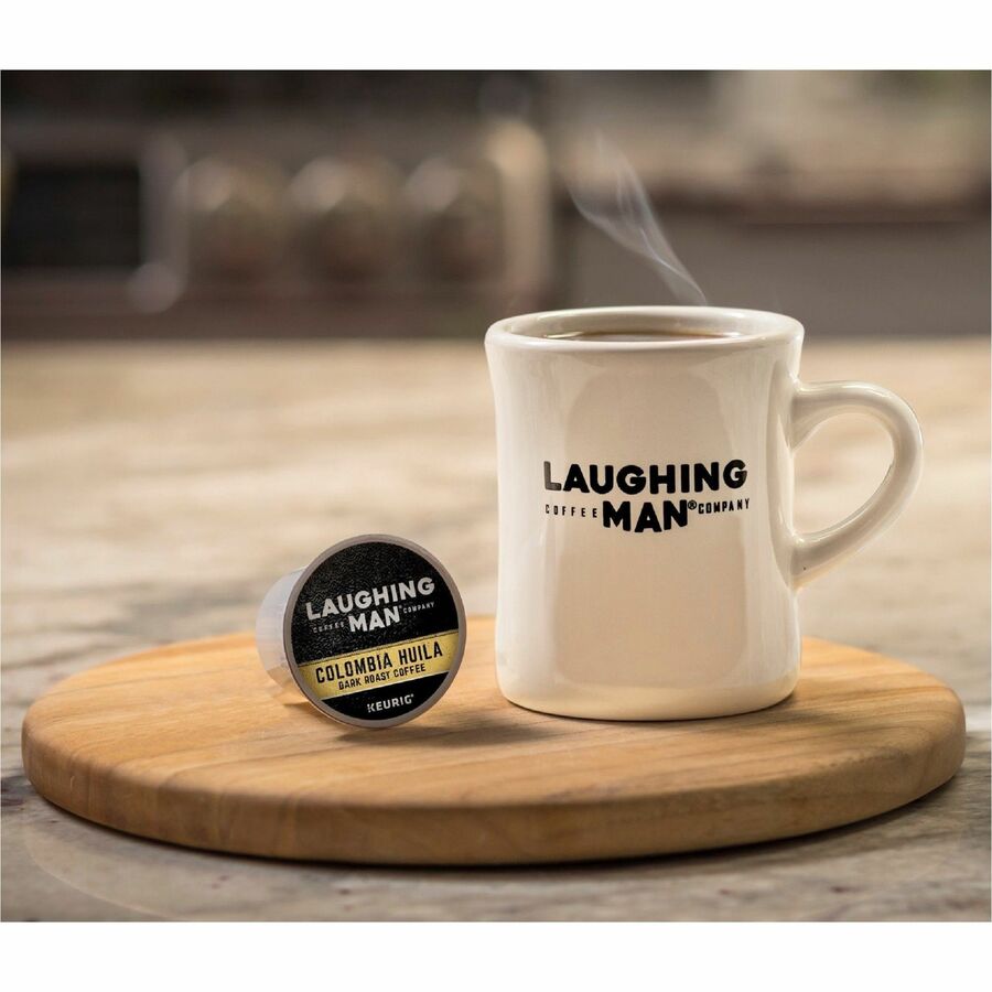 LAUGHING MAN K-Cup Pod Colombia Huila Coffee Keurig Single Serve Pods Dark Roast 22 Count