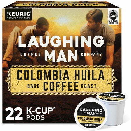 LAUGHING MAN K-Cup Pod Colombia Huila Coffee Keurig Single Serve Pods Dark Roast 22 Count