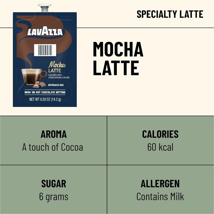 Lavazza Freshpack Latte Freshpacks - 0.5 oz - Mocha - 72 / Carton - Coffee