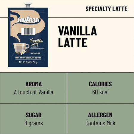 Lavazza Freshpack Latte Freshpacks - 0.5 oz - Vanilla - 72 / Carton - Coffee