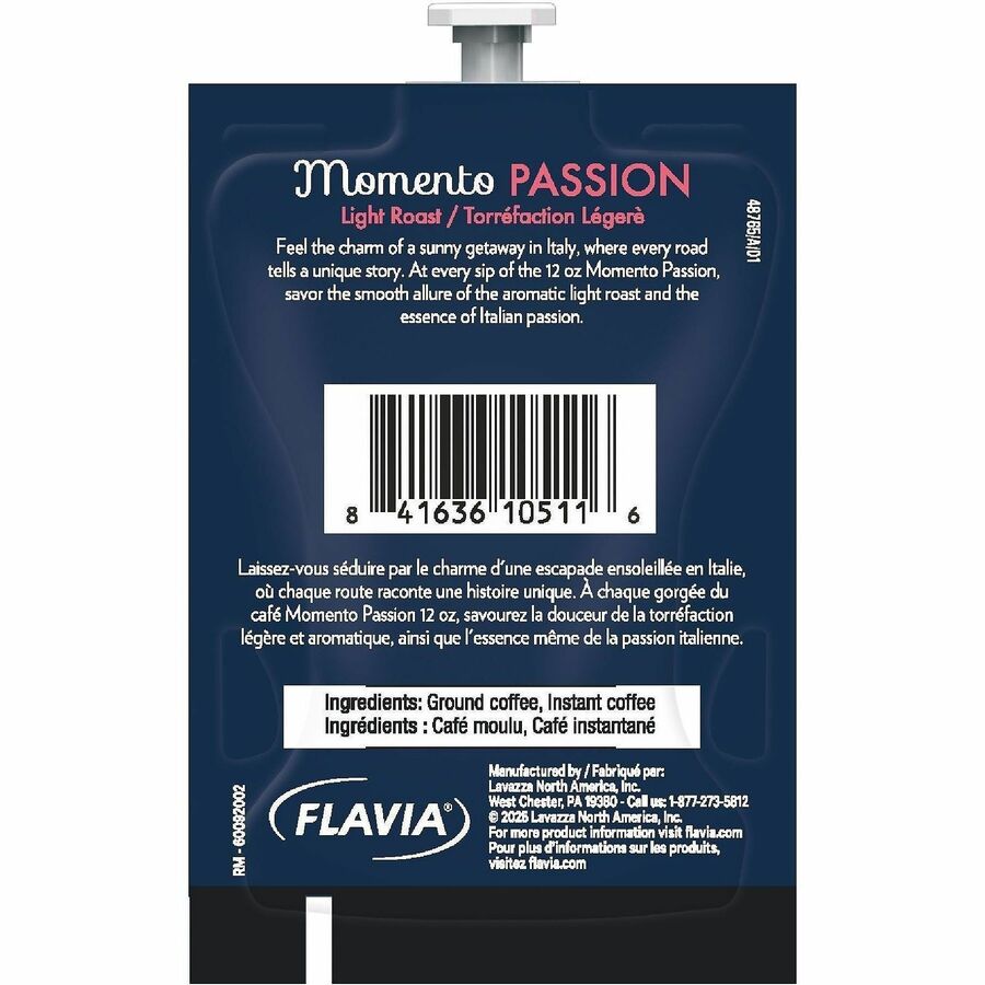 Lavazza Freshpack Momento Series Coffee - Compatible with Flavia Aroma - Light - Passion - 38 / Carton