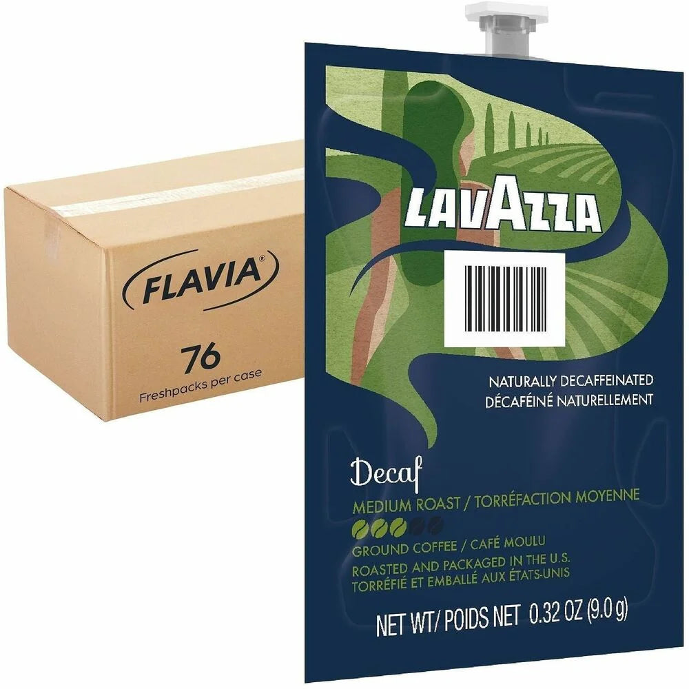 Lavazza Freshpack Naturally Decaffeinated Freshpacks - Medium Roast - 76/Carton - Coffee
