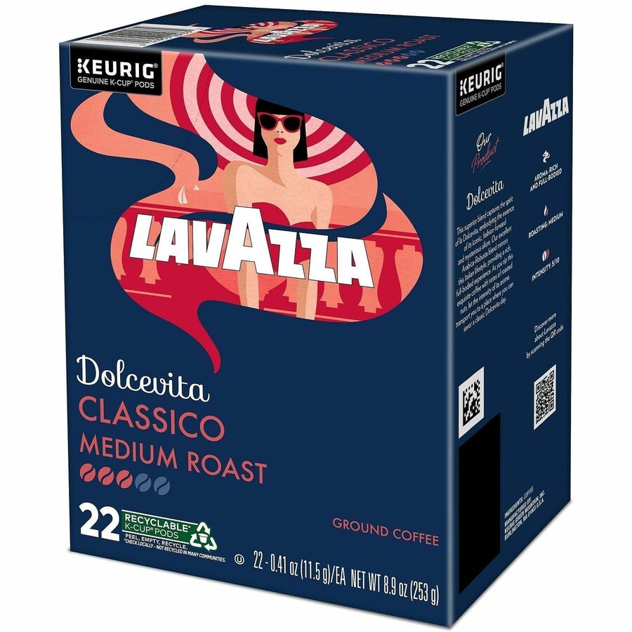 Lavazza K-Cup, Pod, Ground Dolcevita Classico K-Cup Coffee Pods - Left