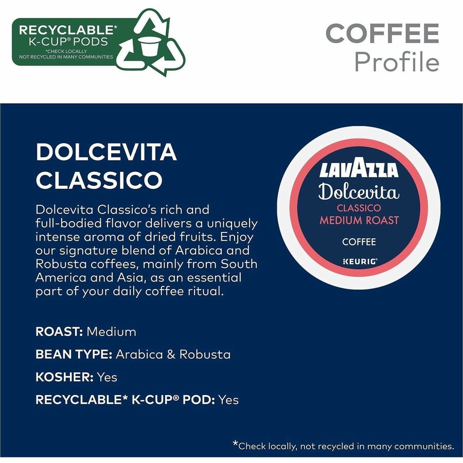Lavazza K-Cup, Pod, Ground Dolcevita Classico K-Cup Coffee Pods - Alternate-Image1