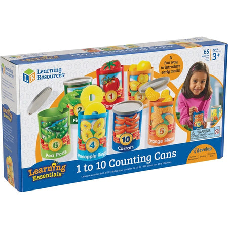 Learning Resources 1-10 Counting Cans Set: Educational Play Kit - 55 Pieces - Books & Activities
