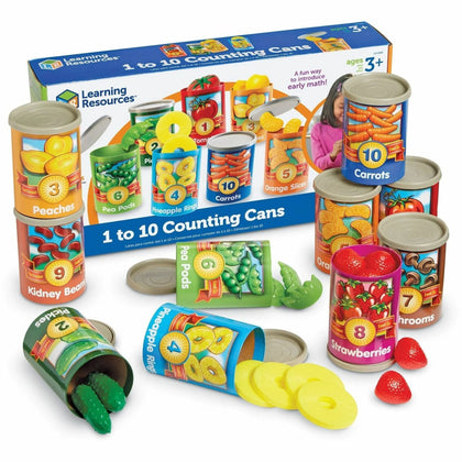 Learning Resources 1-10 Counting Cans Set: Educational Play Kit - 55 Pieces - Books & Activities