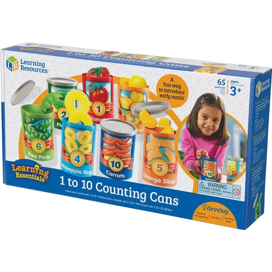 Learning Resources 1-10 Counting Cans Set: Educational Play Kit - 55 Pieces - Books & Activities
