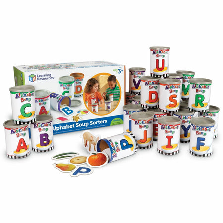 Learning Resources Alphabet Soup Sorters: Play Kit for Ages 4-7 - Toys & Blocks