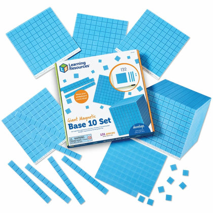 Learning Resources Base Ten Set: Magnetic 121-Piece Kit for Ages 6-8 - Books & Activities