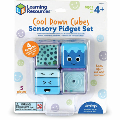 Learning Resources Cool Down Cubes: Sensory Fidget Set for - 5-Piece Multi Toy - Toys & Blocks