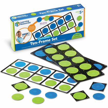 Learning Resources Giant Magnetic Ten-frame Set: Visual Math for Ages 5+ - 4 Sets - Shapes & Strips