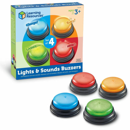 Learning Resources Lights & Sounds Buzzers: Educational Sound Game - Ages 3+ - Toys Blocks