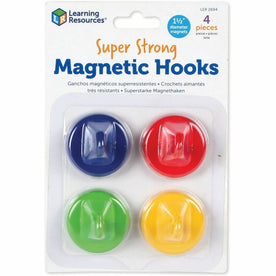 Learning Resources Magnetic Hooks Set - Organize with Colorful Metal - 4 Pack - Pocket Charts & Accessories