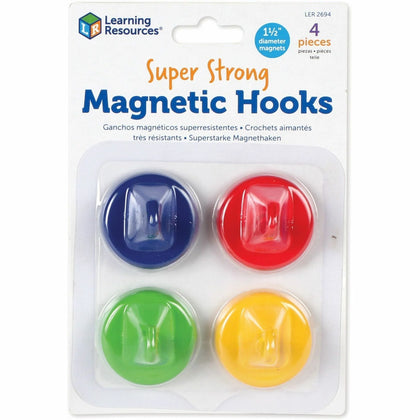 Learning Resources Magnetic Hooks Set - Organize with Colorful Metal - 4 Pack - Pocket Charts & Accessories