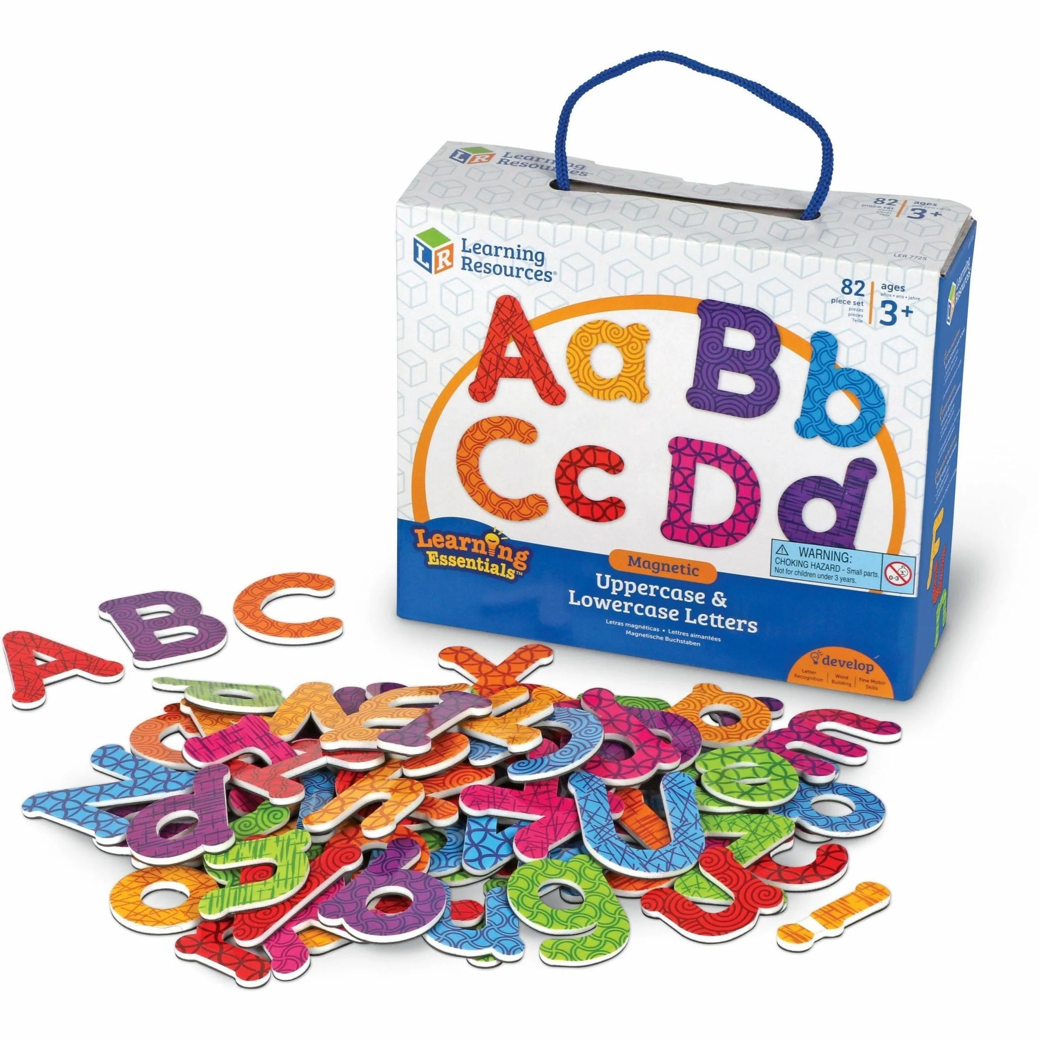Learning Resources Magnetic Letters Set - Lowercase & Uppercase - 82-Piece Shapes - Numbers
