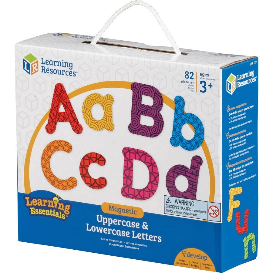 Learning Resources Magnetic Letters Set - Lowercase & Uppercase - 82-Piece Shapes - Numbers