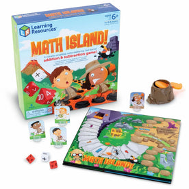 Learning Resources Math Island Game: Fun Educational Addition & Subtraction - 4 Players - Games Puzzles
