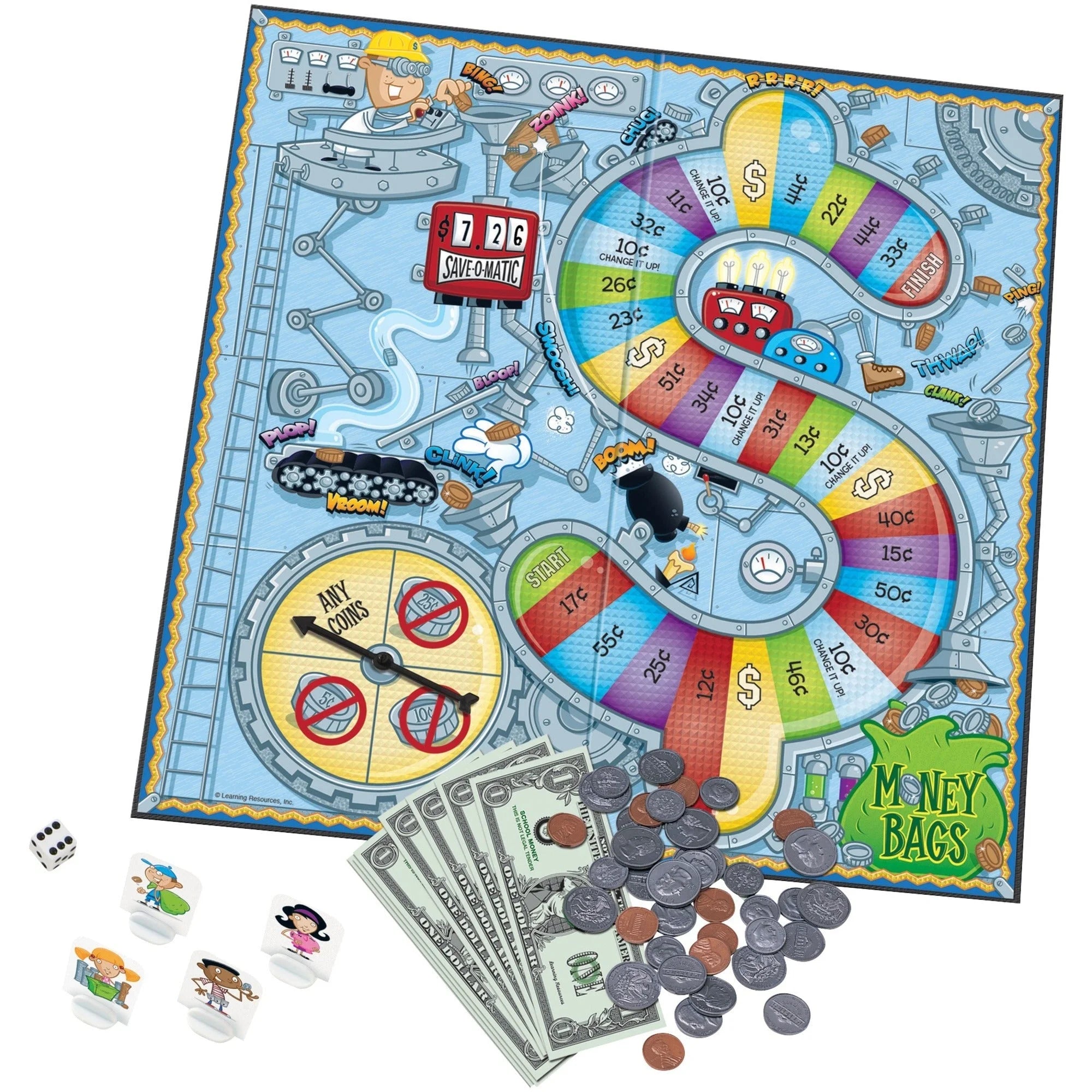 Learning Resources Money Bags Coin Value Game - Classic Educational for 2 to 4 Players - Games & Puzzles