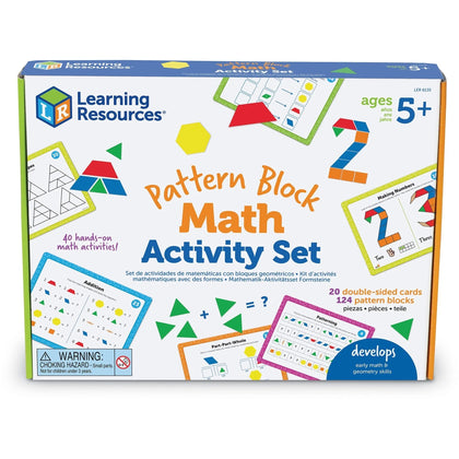 Learning Resources Pattern Block Math Activity Set: Fun Kit - 128 Pieces - Toys & Blocks