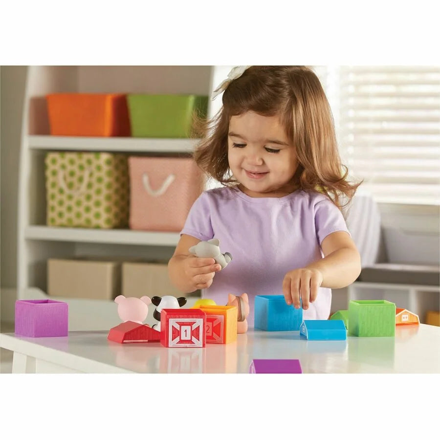 Learning Resources Peekaboo Farm Playset - Fun for Ages 18 Months & Up - Toys Blocks