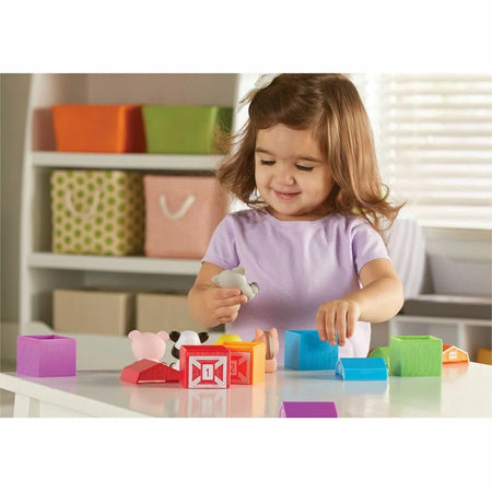Learning Resources Peekaboo Farm Playset - Fun for Ages 18 Months & Up - Toys Blocks