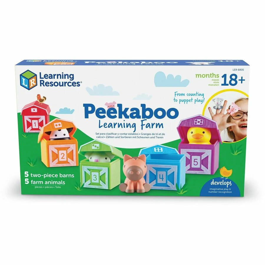 Learning Resources Peekaboo Farm Playset - Fun for Ages 18 Months & Up - Toys Blocks