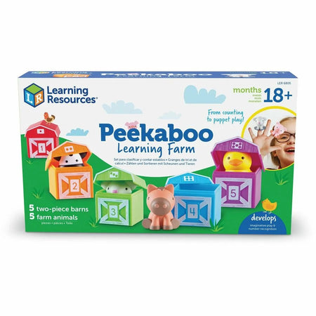 Learning Resources Peekaboo Farm Playset - Fun for Ages 18 Months & Up - Toys Blocks