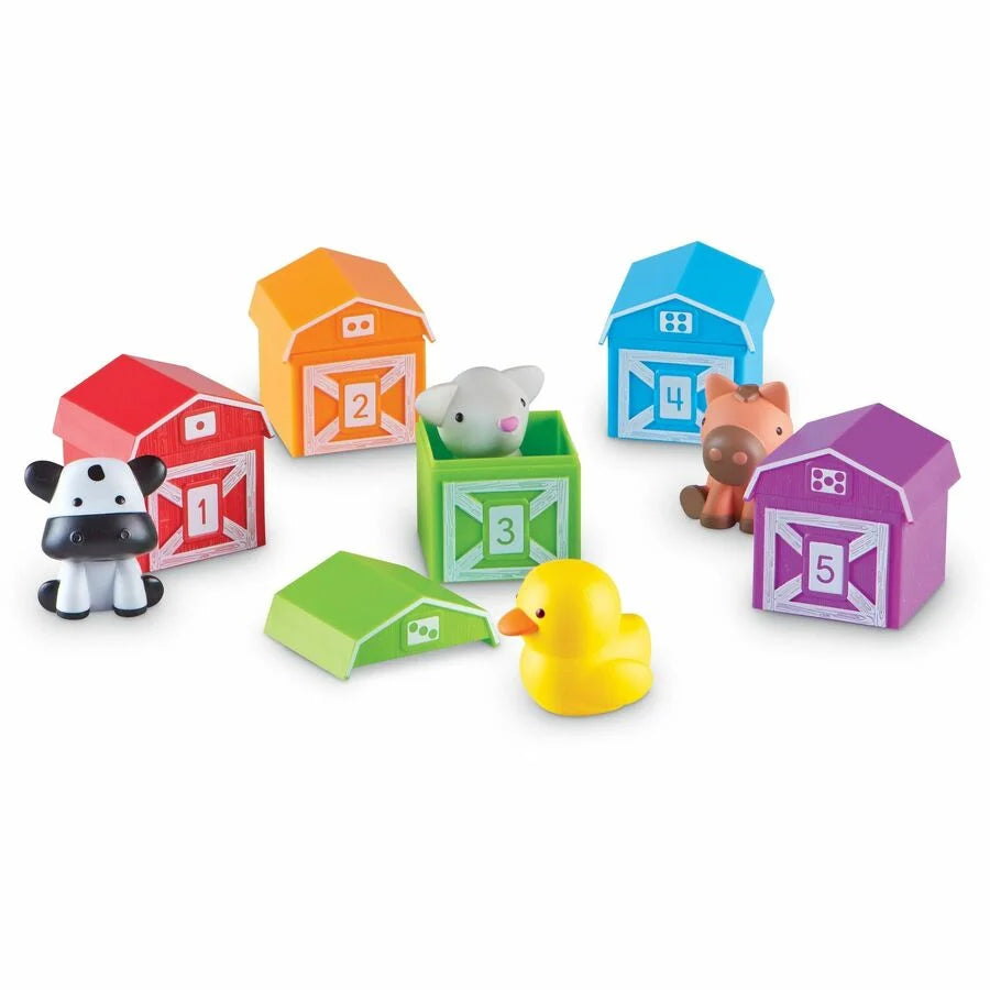 Learning Resources Peekaboo Farm Playset - Fun for Ages 18 Months & Up - Toys Blocks