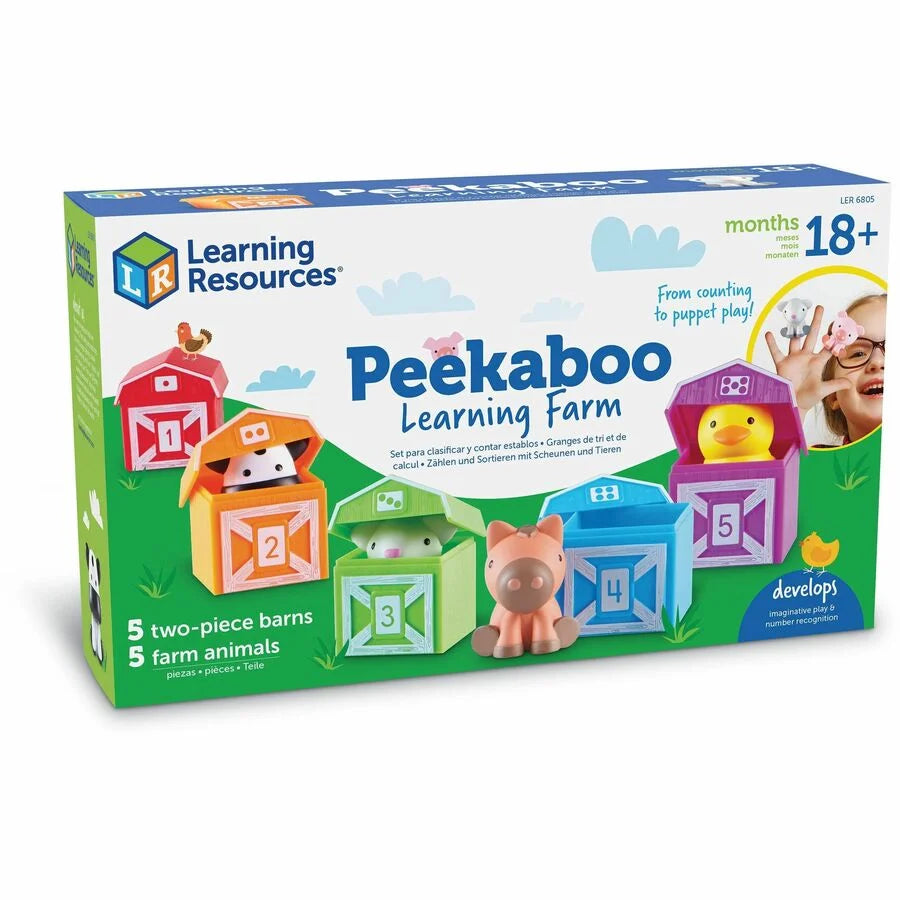 Learning Resources Peekaboo Farm Playset - Fun for Ages 18 Months & Up - Toys Blocks