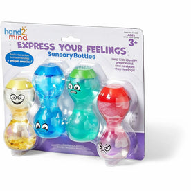 Learning Resources Sensory Bottles: Express Feelings Kit - Develop Emotional Awareness - Ages 3+ - Set of 4 - Books &